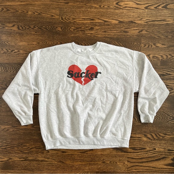 Other - Vale Men’s Heart Sucker Imperfect & Unlucky Grey Crewneck Sweater
